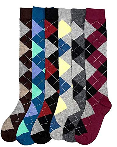 Mamia Women's Fancy Design Multi Color Knee High Socks (6 pairs)
