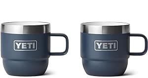 YETI Rambler 6 oz Stackable Mug, Stainless Steel, Vacuum Insulated Espresso/Coffee Mug, 2 Pack, Navy