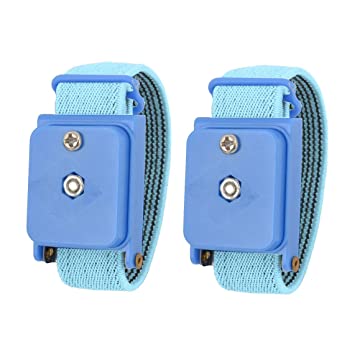 uxcell - a14042900ux0142 2Pcs Blue Cordless Wireless Anti Static ESD Wristband Wrist Strap