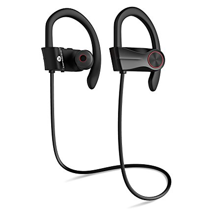 Wireless Headphones, Bluetooth Headset V4.1 Heavy Bass Stereo In Ear Earbuds Noise Isolating Waterproof Sports Earphones with Mic (black)