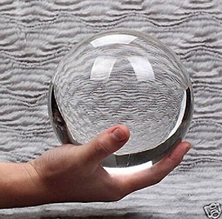 MerryNine Clear Crystal Ball Asian Rare Magic Healing Sphere 100mm Stand
