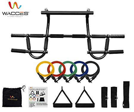 Wacces Chin up Pull up Bars and Resistance Bands Perfect to Use with P90x and Any Other Fitness Program.