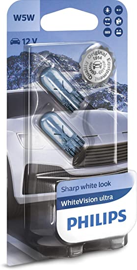 Philips WhiteVision ultra W5W car signaling bulb, double blister