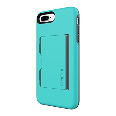 iPhone 7 Plus Case, Incipio STOWAWAY [Kickstand][Credit Card Case] Wallet Cover fits Apple iPhone 7 Plus - Turquoise/Charcoal