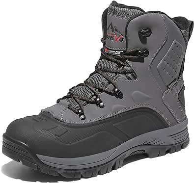 NORTIV 8 Men's Insulated Waterproof Construction Hiking Winter Snow Boots