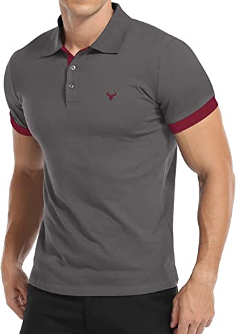 YTD Men’s Classic Polo Shirt Short Sleeve Shirts Lightweight Slim Fit Casual Tops