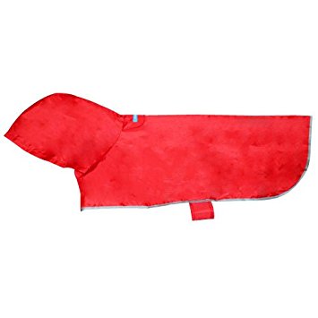 RC Pet Products Packable Dog Rain Poncho, Crimson