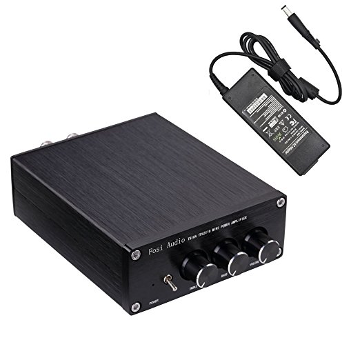 2 Channel Stereo Audio Amplifier Mini Hi-Fi Class D Amp 2.0CH for Home Speakers 50W x 2 With Bass and Treble Control TPA3116 (With Power Supply)
