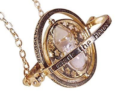 Shopping World Golden Metal Harry Potter Time Turner Pendant for Men and Women (Gold and White)