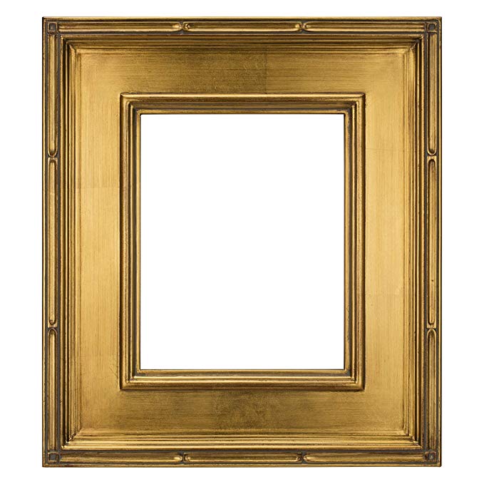 Creative Mark Museum Plein Aire Picture Frame Wooden Art Frame Museum Quality Closed Corner Ready Made 3.5 Inch Wide Frames - [Gold Leaf - 11x14]