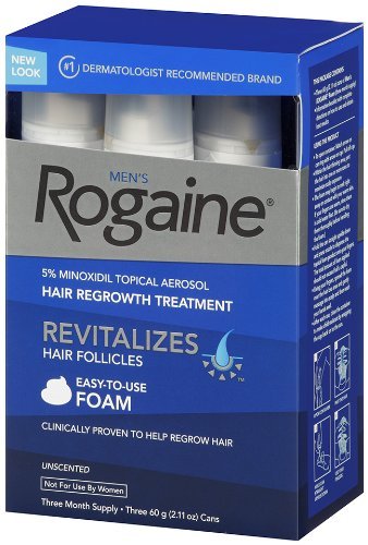 Rogaine for Men Hair Regrowth Treatment, 5% Minoxidil Topical Aerosol, Easy-to-Use Foam, (6 Months Supply (4.22 Ounces))