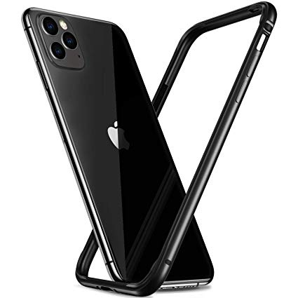 RANVOO iPhone 11 Pro Max Bumper Case, Slim Thin Metal Bumper Case with Soft TPU Inner, Hard Frame Cover Case for iPhone 11 Pro Max, Black