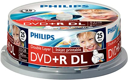 Philips DVD   R De 8,5 GB / 120 Min/DL 8X Tarrina (25 Disc)