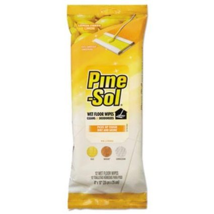 Pine-Sol Wet Floor Wipes, Lemon, 12 Count (Pack of 3=Total 36 Wipes)