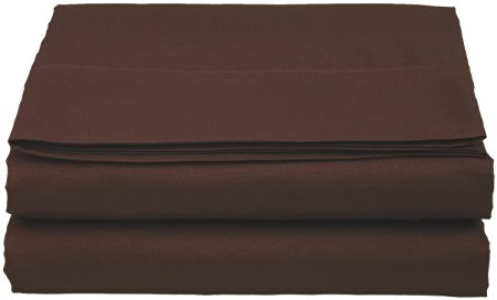 Clara Clark Supreme 1800 Collection Single Flat Sheet - Queen Size, Chocolate Brown