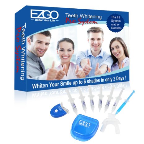 EZGO Home Professional Teeth Whitening Kit 6 XL Whitening Gel Remineralization Gel with Light Mouth Tray and Gel Applicator-Teeth Whitening Kit 60 Treatments