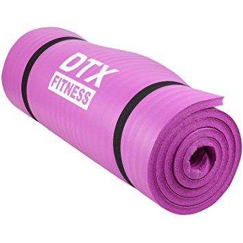 DTX Fitness Extra Thick 15mm NBR Foam Exercise Mat - Choice of Colours