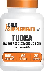 BulkSupplements.com TUDCA Capsules - TUDCA Supplement, Tauroursodeoxycholic Acid, TUDCA 500mg - Liver Support, Gluten Free - 2 Capsules per Serving, 30-Day Supply, 60 Capsules (Pack of 1)