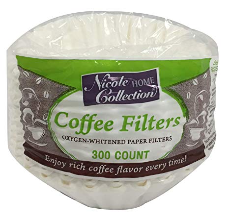 Nicole Home Collection 02083 Coffee Filters, 300 Count, White