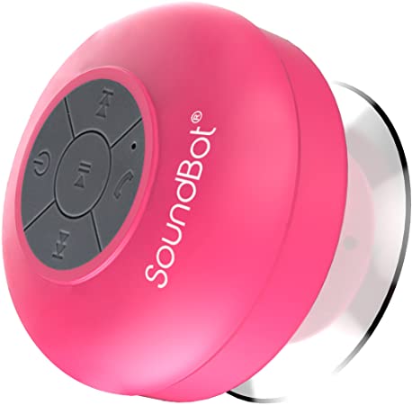 SoundBot¨ SB510 HD Water Resistant Bluetooth Wireless Shower Speaker, Hands-Free Portable Speakerphone w/ 6Hrs of Playtime, Built-in Mic, Control Buttons & Detachable Suction Cup for Indoor & Outdoor