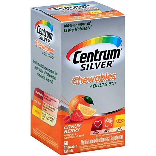 Centrum Silver Tablets Chewables Citrus Berry 60 Tablets