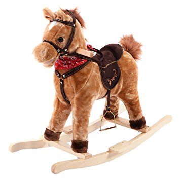 Costzon Children Classic Rocking Horse Rider Toddler Kids Toy Saddle Ride Gift w/ Song