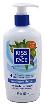 Kiss My Face Moisture Shave 11 Ounce Fragrance Free 4-In-1 Pump (325ml)
