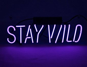 Stay Wild Beer Bar Neon Light Display Sign Cool Led Home Decoration Light 12.6" x 4.7" For Pub Billards Hotel Beach Cocktail Recreational Game Room