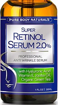 Best Retinol Serum - 72 ORGANIC - With Hyaluronic Acid Jojoba Oil Clinical Strength Retinol Moisturizer Anti Aging Anti Wrinkle Serum - SATISFACTION GUARANTEED
