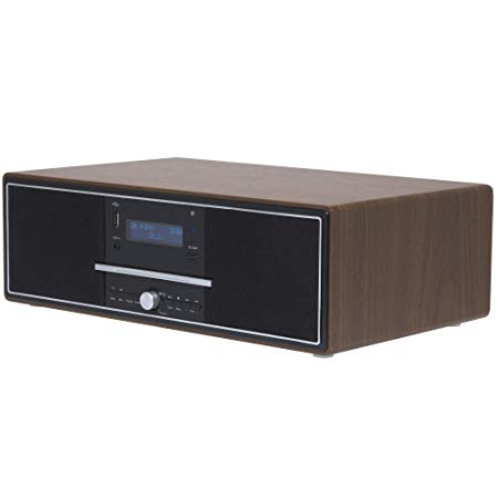 Denver MDA-250 All In One CD Player with DAB , FM, Bluetooth, USB MP3 & Remote Control - Warm Wood