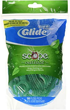 Oral B Glide Complete With Scope Outlast Mint Flavour Floss Picks, 150 Count