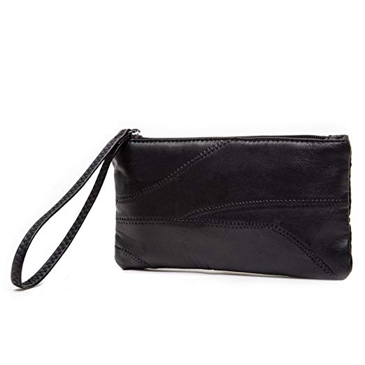HaloVa Women's Wallet Long Wrist strap Lady Leather Clutch Purse, Large Capacity