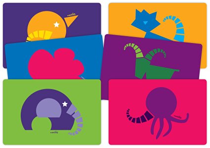 Kids Placemats - Everyday use, Easy to Clean Indoor/Outdoor 18x12" / Set of 6 (Abstract Zoo)