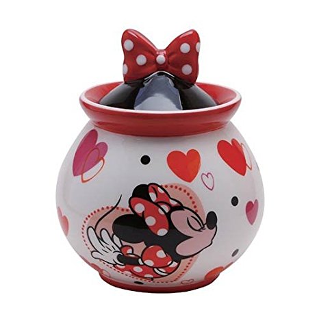 Westland Giftware Disney Sweet Kisses Minnie Ceramic Sugar Jar, 6 oz, Multicolor