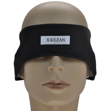 XIKEZAN Upgraded Sleep Headphones Most Comfortable Ultra Thin Lycra Music Headband Eye Mask Headphone for Air Travel, Sports, Relaxation, Meditation, Insomnia(Black)