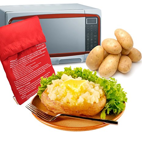 MyLifeUNIT Microwave Potato Bag, Baked Potato Microwave Baking Bag, Red