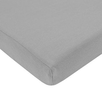 TL Care 100% Cotton Jersey Knit Crib Sheet, Gray