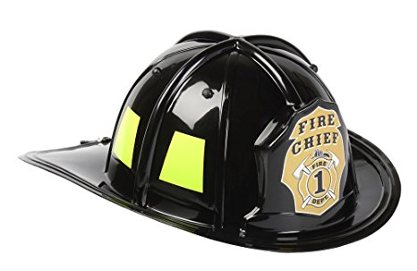 Aeromax Jr. Firefighter Helmet, Black, Adjustable Youth Size