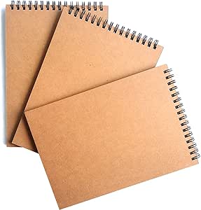 Steno Pads, 3Pack Note Pads, Pure White Thick Paper, 60 Sheets, 6” x 8” (Blank Paper)