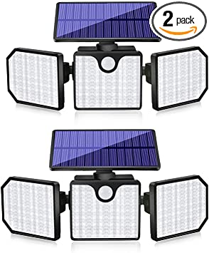 Aityvert Solar Lights Outdoor, 230 LED 1000LM Wireless Solar Motion Sensor Lights with 2 Mode, 33 FT Motion Sensor, Waterproof Solar Flood Lights Security Lights Wall Lamps for Garden Garage, 2 Pack