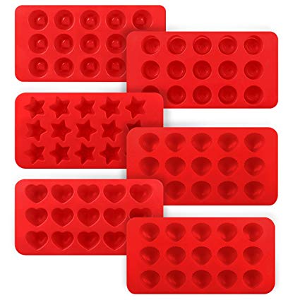 Kootek 6 Pieces Silicone Chocolate Molds, Reusable 90 Cavity Candy Mold - BPA Free Baking Supplies Tools for Making Chocolates Hard Candies Gummy Gumdrop Jelly Desserts Ice Cube Candles Soap Pudding