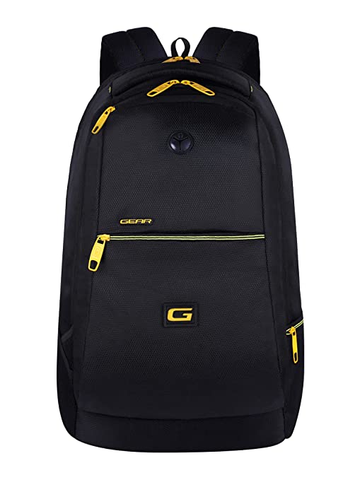 Gear 30 ltrs Black and Yellow Casual Backpack (BKP0SPAC40112)