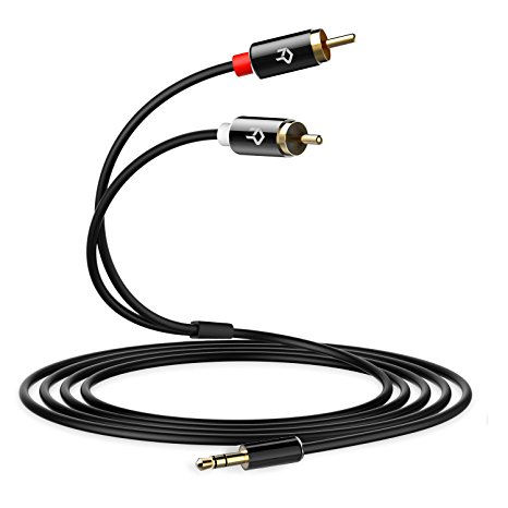 RCA Cable, Rankie Gold-Plated 6FT 3.5mm to 2 RCA Audio Auxiliary Stereo Y Splitter Cable