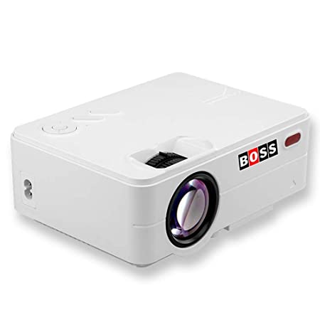 Boss S12 Full HD Home Theater Projector 3000 Lumens 1920X1080 150" Display with HDMI/AV/VGA/USB/TV Input Portable Projector (White)