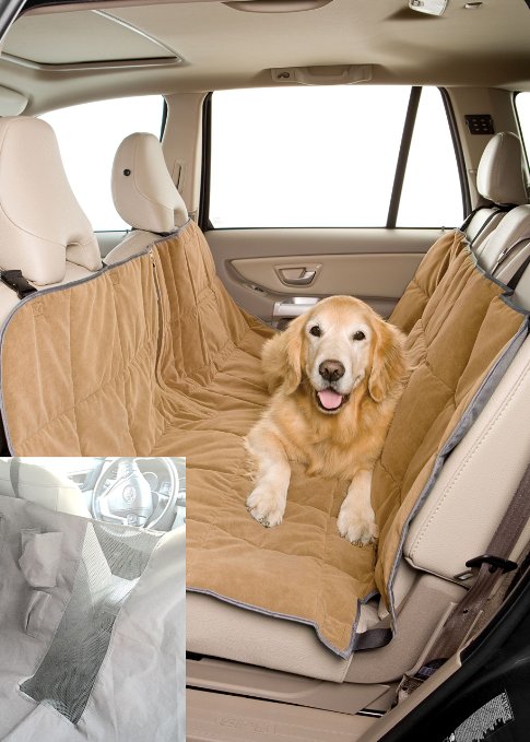 Duragear Pet Travel Hammock Dog Car Seat Cover-Microvelvet Sand