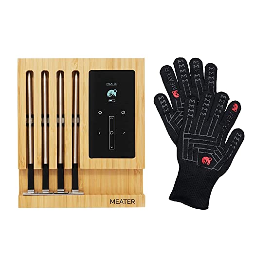 The Ultimate BBQ Bundle | MEATER Block and BBQ Mitts | Premium WiFi Smart Meat Thermometer with Heat Resistant Gloves