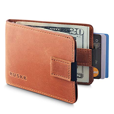 HUSKK Leather Wallet for Men - Credit Card Sleeve Holder