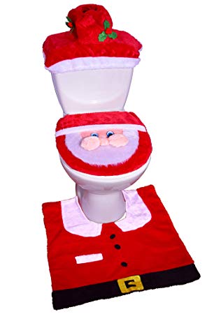 Kape Santa Toilet Seat Cover Set Christmas Holiday Decorations Bathroom Set of 3