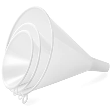 Zulay 3-Pieces Plastic Funnel Set - Large, Medium, and Small Kitchen Funnels for Filling Bottles - BPA Free Food Grade Cooking Funnel Set of 3