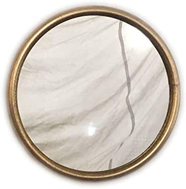 Round Wall Mirror Gold Metal Frame Mirrors Wall Mount Hook Offered for Home Décor 12 Inch 0930RZ